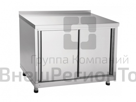 Стол-тумба купе пристенный, нерж.ст., 1 полка, 1000х600х900(860) мм.