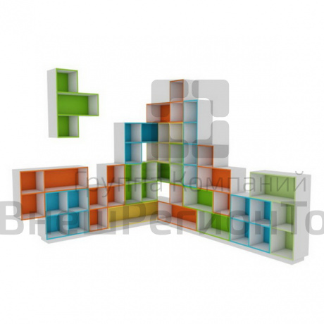 Стеллаж "Тетрис" угловой, вид 1.