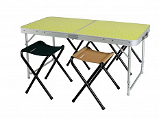 Складной стол на 4 человек, 4 табурета