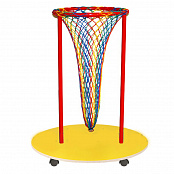 Корзина для заброса мячей на колёсиках 60х70 см