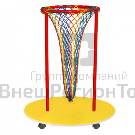 Корзина для заброса мячей на колёсиках 60х70 см.