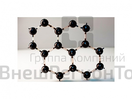 Модель кристаллической решетки графена.