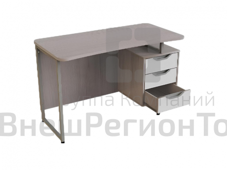 Стол письменный однотумбовый с тремя ящиками на металокаркасе.