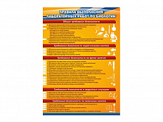 Стенд "Правила выполнения лабораторных работ по биологии"