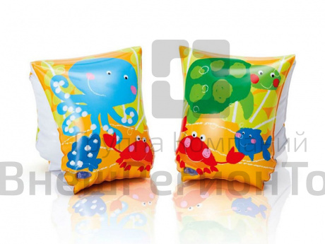 Нарукавники для плавания надувные Жители моря  23х15 см.