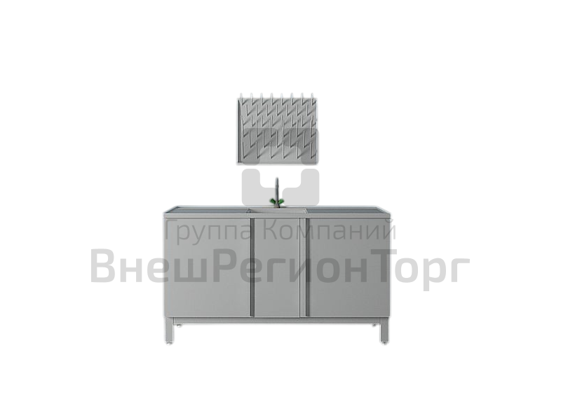 Стол-мойка с двумя раковинами, 1500х600х900.