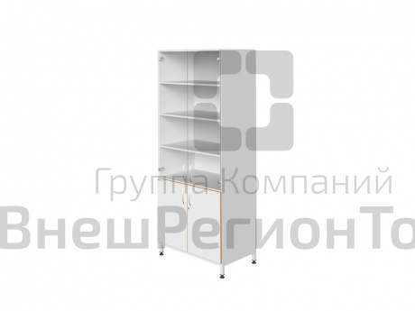 Шкаф лабораторный со стеклянными дверками, 800x500х195.