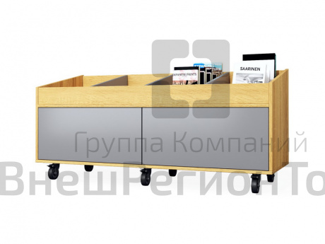 Тумба мобильная 2 ящика, 1350х500х630 мм.