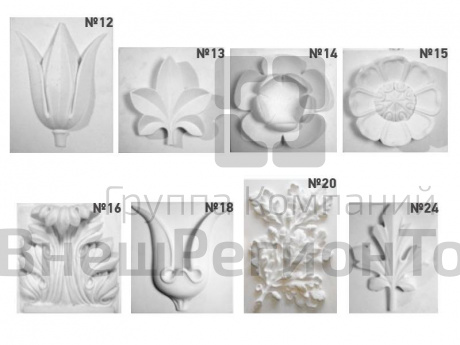 Комплект гипсовых моделей растений.