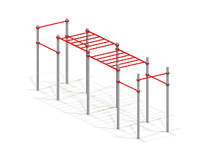 Рукоход двойной, двухуровневый и 6 турников