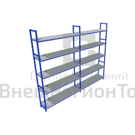 Стеллаж для хранения спортивного инвентаря 5 полок 190*244*35 см.