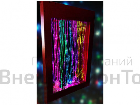 Фибероптическое панно веселый свет, настенное 1200х600х140 мм.