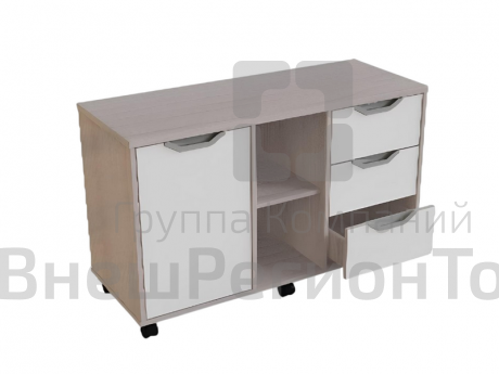 Тумба подкатная на 3 секции с ящиками  (ЛДСП 16 мм).