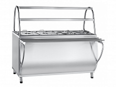 Мармит для вторых блюд паровой Патша, 2 полки + гастроемкости, L1500 мм