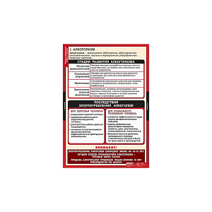 Таблицы демонстрационные "Факторы, разрушающие здоровье человека"