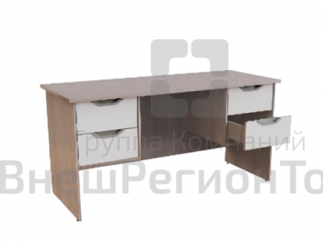 Стол письменный двухтумбовый с двумя ящиками (ЛДСП 16 мм, рег.опоры).