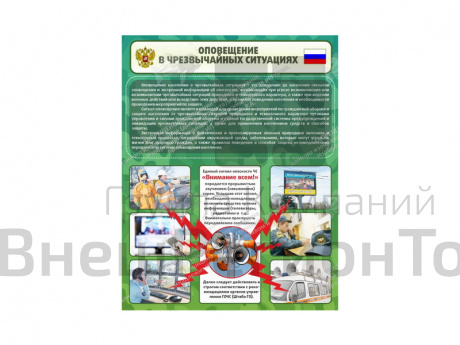 Пособия наглядной экспозиции по охране зданий и оповещения.