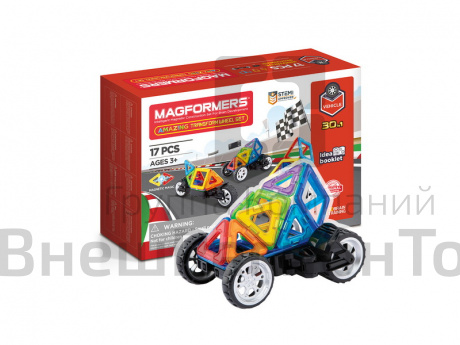Магнитный конструктор MAGFORMERS Amazing Transform Wheel Set 17 дет.