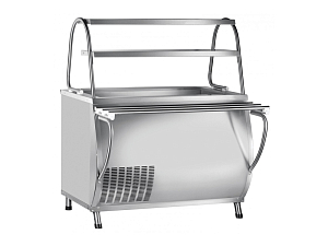 Прилавок холодильный открытый Патша, нейтр.шкаф, 2 полки, L1120 мм