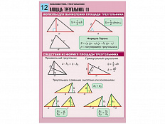 Комплект таблиц по геометрии Планиметрия. Треугольники, 14 таблиц, А1
