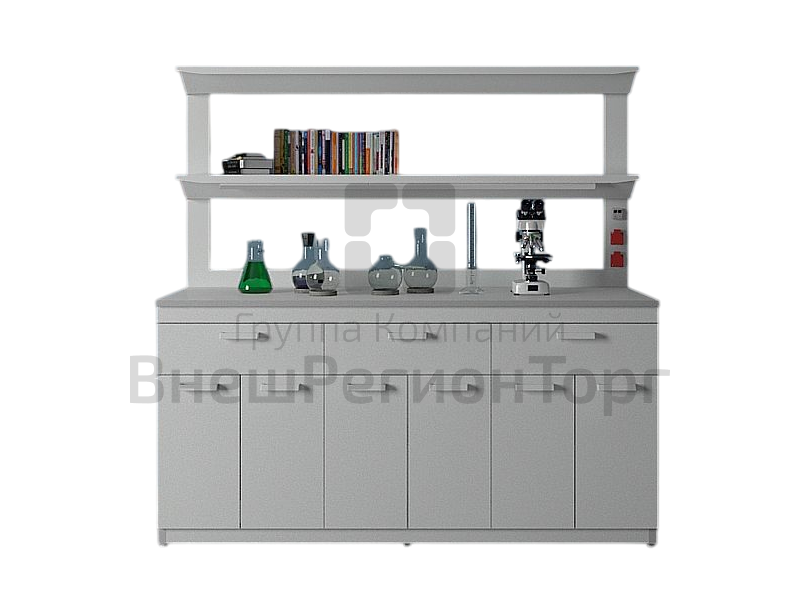 Стол лабораторный с двумя полками.