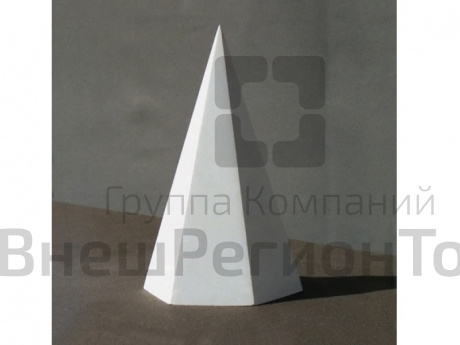 Гипсовые геометрические тела №1 гипс Пирамида шестигранная 30-304 .