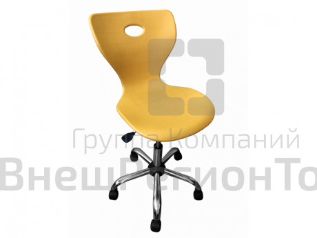 Стул ученический на газовом лифте (на колесах), с цельным пластиком.