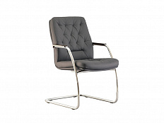 Кресло CHESTER (экокожа, цельный хром.каркас), цвет серый