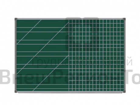 Одноэлементная магнитно-меловая доска 100х150 с разлиновкой - алюминиевый профиль.