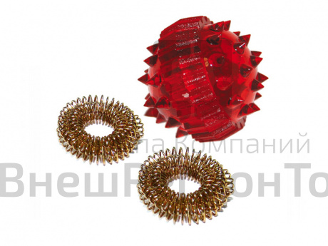 Массажер "Массажный шарик" + 2 метал.кольца.