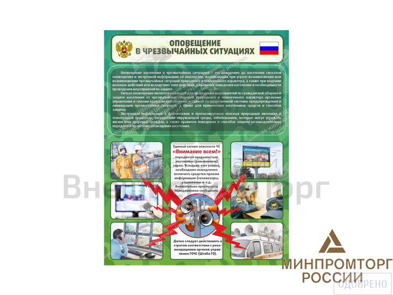 Пособия наглядной экспозиции по охране зданий и оповещения.