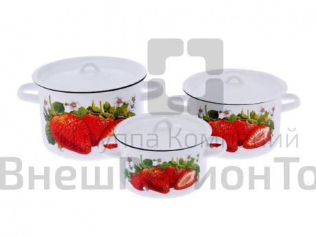 НАБОР КАСТРЮЛЬ ЭМАЛЬ.