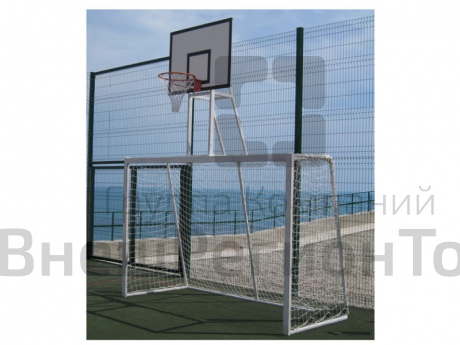 Ворота мини-футбольные уличные с щитом баскетбольным.