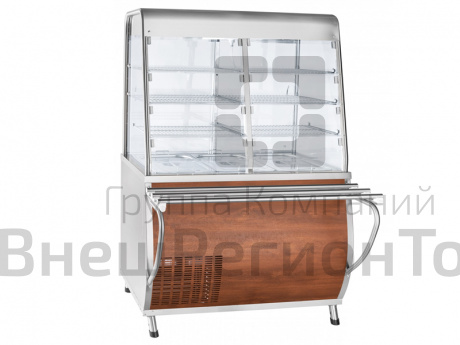 Прилавок-витрина холодильный закрытый Премьер, нейтр.шкаф, 3 полки + гастроемкости, L1120 мм.