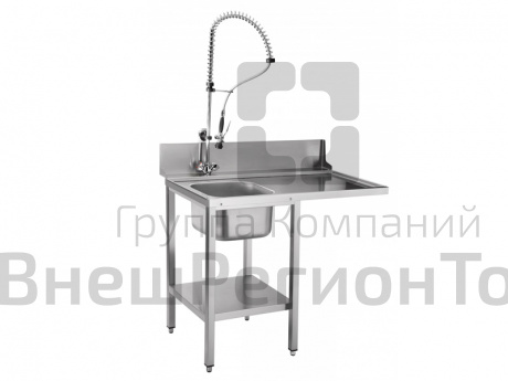 Предмоечный стол для посудомоечной машины фронтальной , 1160х690х890(1070) мм.