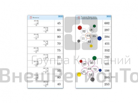 Комплект карточек 10 шт. Обучающий калейдоскоп. Простые примеры.