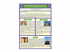 Стенд "ИСТОРИЯ МИРОВЫХ РЕЛИГИЙ" 70х100 см