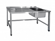 Стол предмоечный для сбора отходов, нерж.ст., 150х70х86 мм