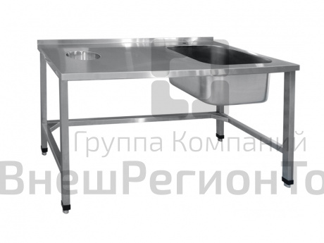 Стол предмоечный для сбора отходов, нерж.ст., 150х70х86 мм.