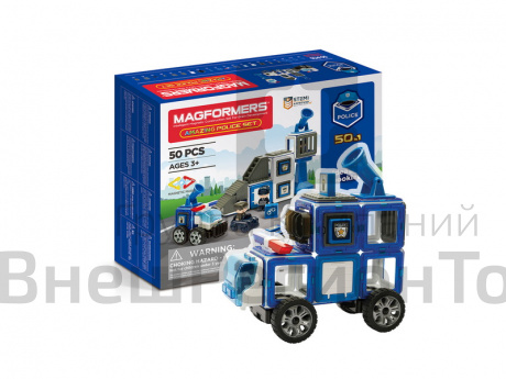 Магнитный конструктор MAGFORMERS Amazing Police Set 50 дет.