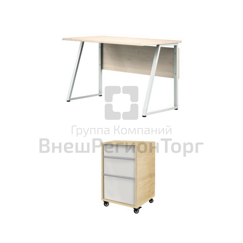 Стол с ящиками для хранения/ тумбой.