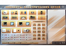 Наглядно-демонстрационный светодинамический стенд "Элементы электрических цепей" с маркерными полями