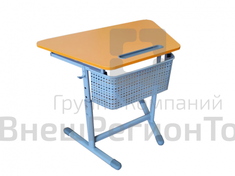 Стол ученический трапеция одноместный, с регулировкой наклона столешницы.