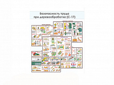 Плакаты "Безопасность труда при деревообработке" (5 листов, размер 450х600)