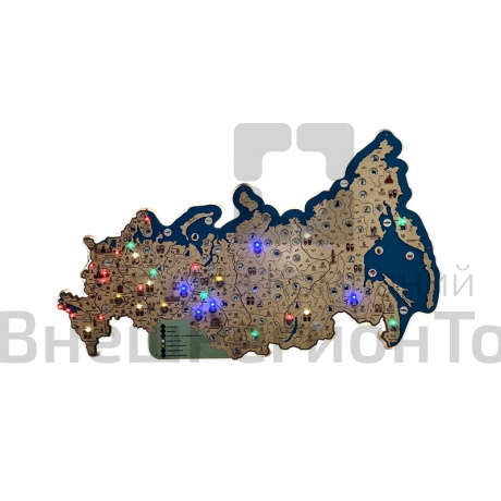 Игровой декоративный элемент Карта интерактивная “Путешествуем по России”.