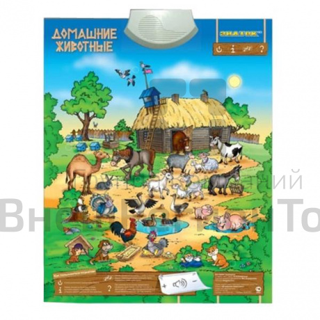 Плакат звуковой Домашние Животные, для детей с ОВЗ.