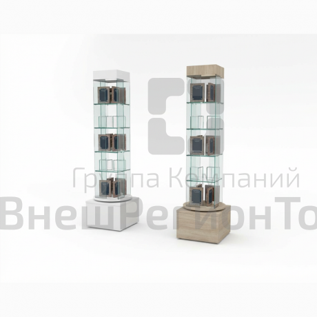 Витрина вращающаяся 5 уровней мобильная 440х440х1934.