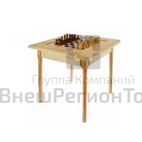 Шахматный стол с фигурами и ящиком 720х720х720 мм.