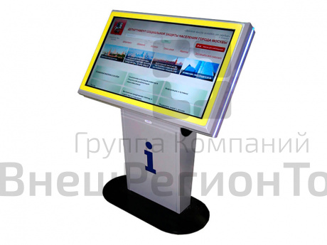 Терминал сенсорный интерактивный Info Vert 43" на стойке.