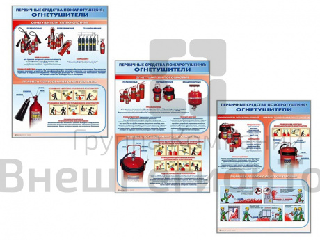 Комплект стендов Первичные средства пожаротушения: огнетушители 3 шт..